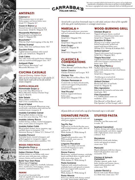 carrabas menu prices|carrabba's printable menu with prices.